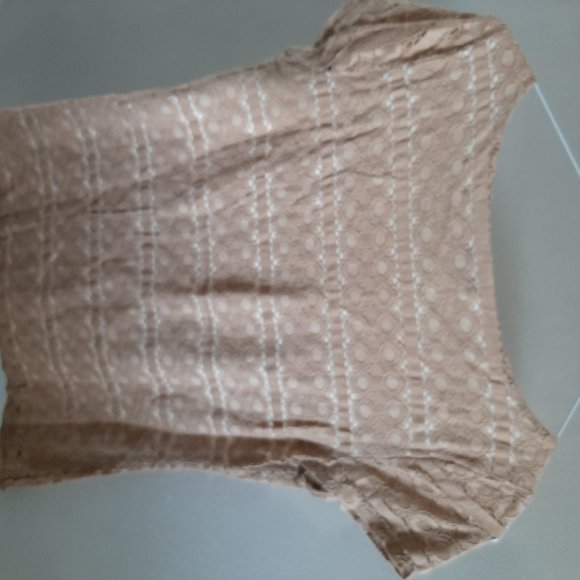 Banana Republic Beige Lace Short Sleeve Top Size10 - Picture 2 of 7